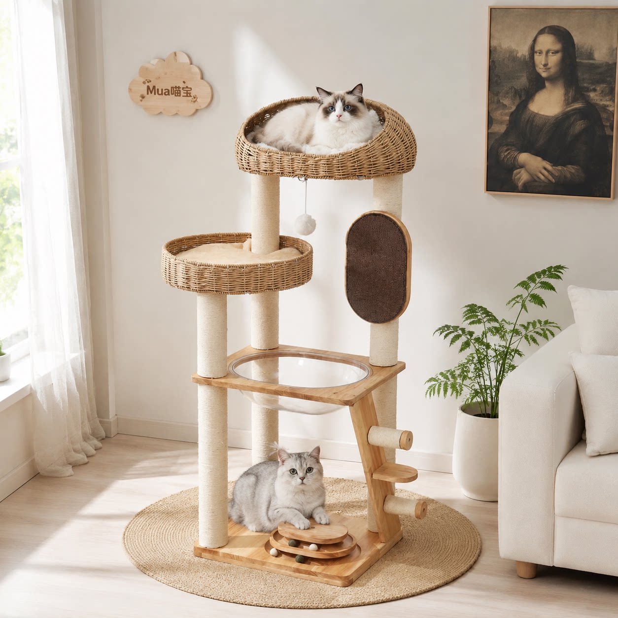 实木猫爬架不占地猫咪玩具