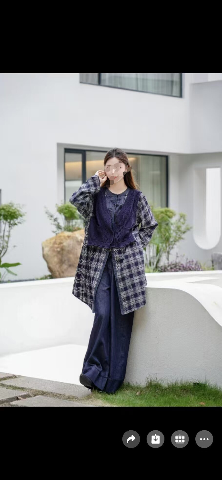 2026春季新款时尚套装女格子假两长袖衬衫连衣裙