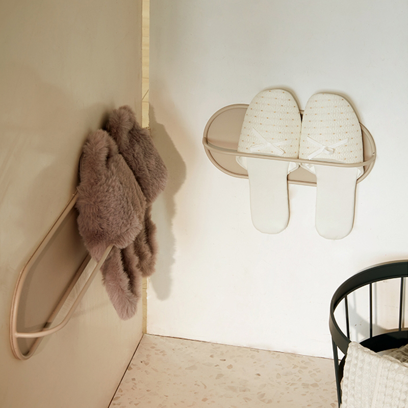 几致浴室拖鞋架壁挂式免打孔