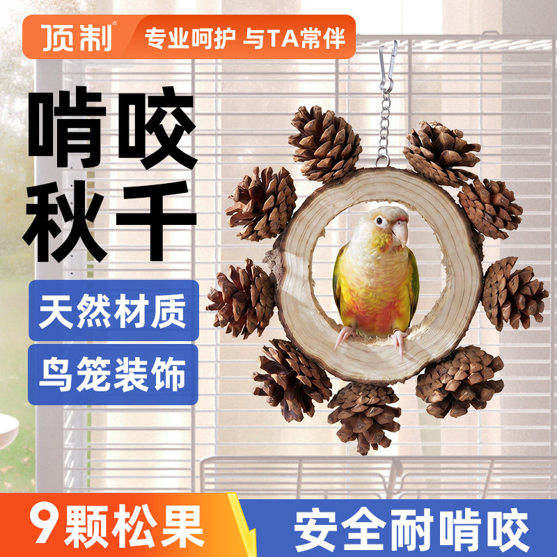 顶制鹦鹉天然原木磨牙秋千图片