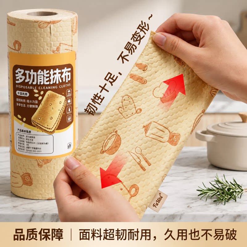 懒人抹布厨房专用一次性洗碗布加厚干湿两用周抛手撕毛巾家用清洁