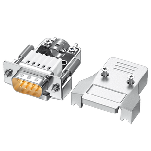 炬信DB9免焊接头9九针连接器免焊母头公头RS232串口485通用迷你型