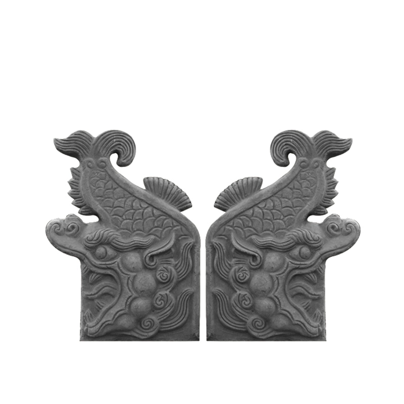 青瓦配件仿古屋脊兽正吻飞檐走兽五脊六兽青瓦挑角龙头吻二龙戏珠