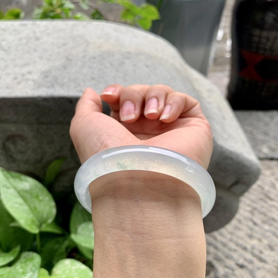 缅甸A货高冰翡翠贵妃手镯国检