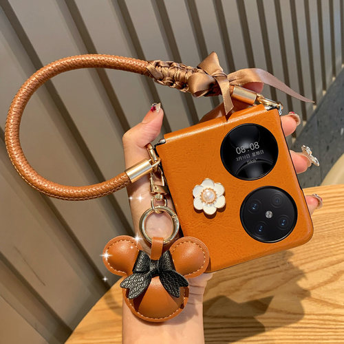 适用华为pocket2皮质全包手机壳