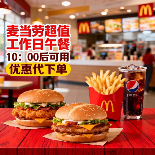 麦当劳代下单优惠券全国通用巨无霸薯条可乐鳕鱼堡不素之霸随心配