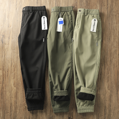 长裤束脚简约加绒加厚休闲裤