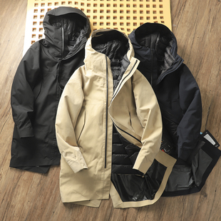 鸟家商务系~冬男士防风防水加厚保暖中长款户外中长款羽绒服大衣