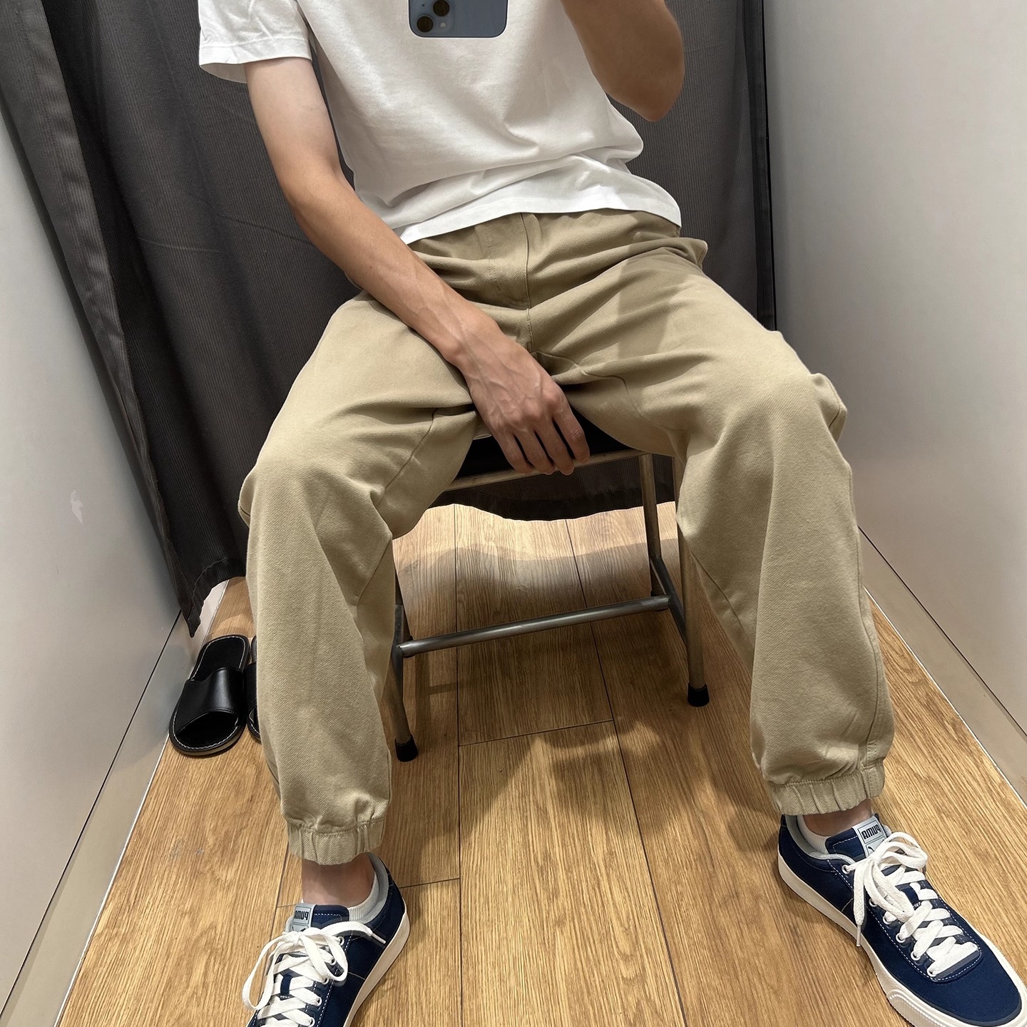 【东吉U家】秋季男士舒适纯棉松紧腰宽松弹力束脚裤直筒休闲长裤