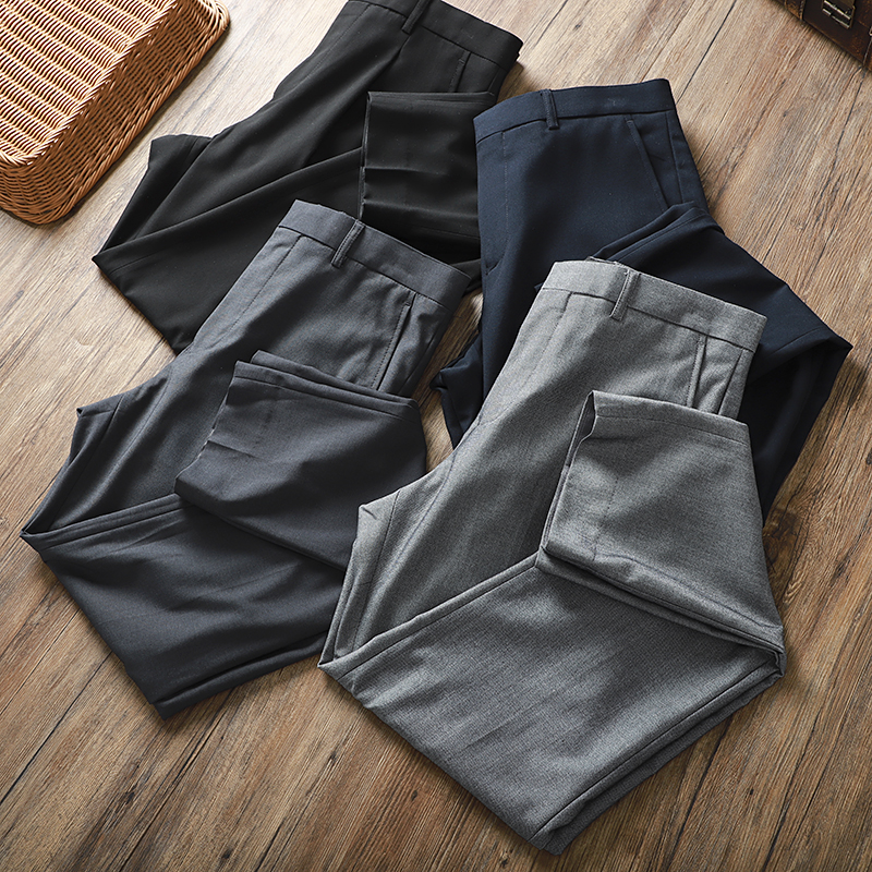 全品相牛货！SLIM裁剪！秋季男士时尚修身弹力直筒休闲裤西裤长裤
