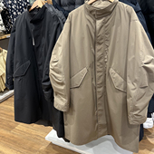 风衣外套 防风夹层大衣防泼水立领加厚保暖中长款 东吉U家 男士