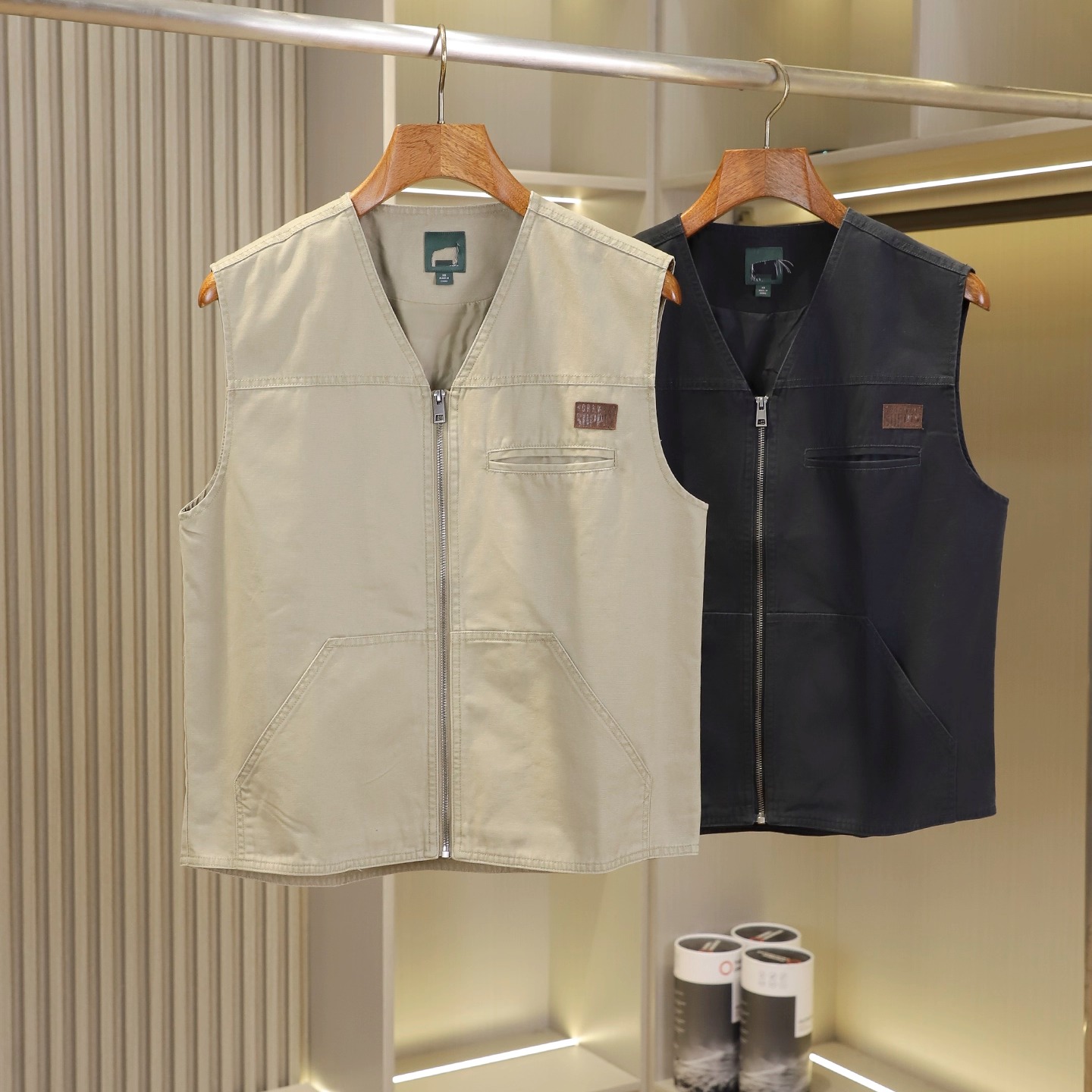 全棉水洗棉~秋冬男士情侣款加厚百搭时尚休闲背心马甲外套