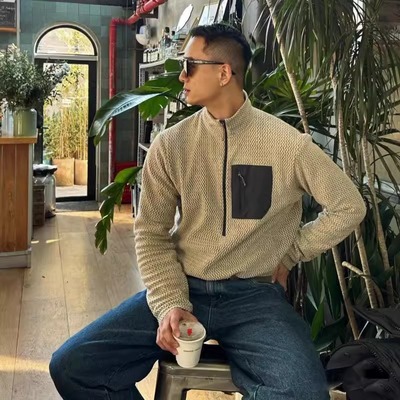 防风青春活力套头抓绒卫衣