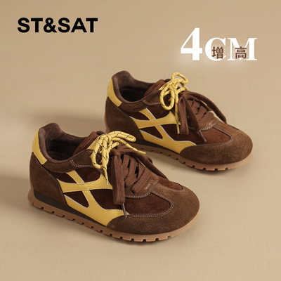 星期六复古内增高德训鞋加绒保暖