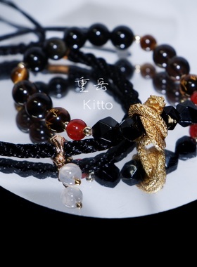 KITTO|【重岳】明日方舟同人印象礼物黑曜石虎眼石小众手链