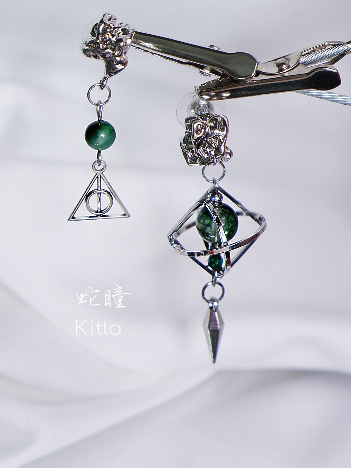 KITTO|【蛇瞳】原创设计冷淡风斯莱特林印象耳环耳饰s925纯银耳夹