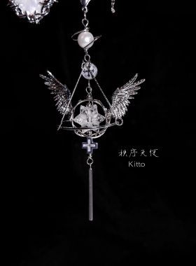 KITTO|【秩序天使】原创天然白水晶设计清冷感冷淡风耳饰项链礼物