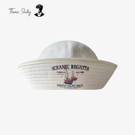 正品授权 thomas shelby「航海系列」无檐翻帽檐贝雷美军白水手帽