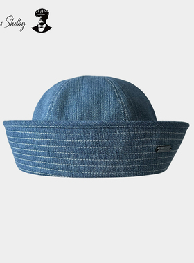 正品授权 thomas shelby「航海系列」无檐翻帽檐贝雷美军水手帽蓝