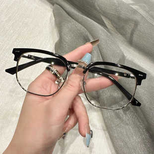 有度数可配透明眼睛框架女大脸 显瘦大框素颜神器超轻近视眼镜男款
