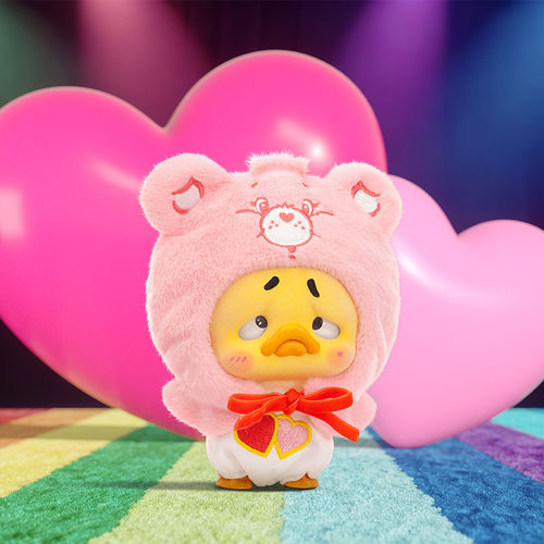 【1983】烦人鸭爱心小熊联名款霓虹甜心鸭系列毛绒挂件盲盒新品