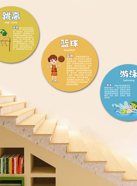 幼儿园体育区运动游泳田径比赛项目户外主题LOOG宣传立体环创装饰