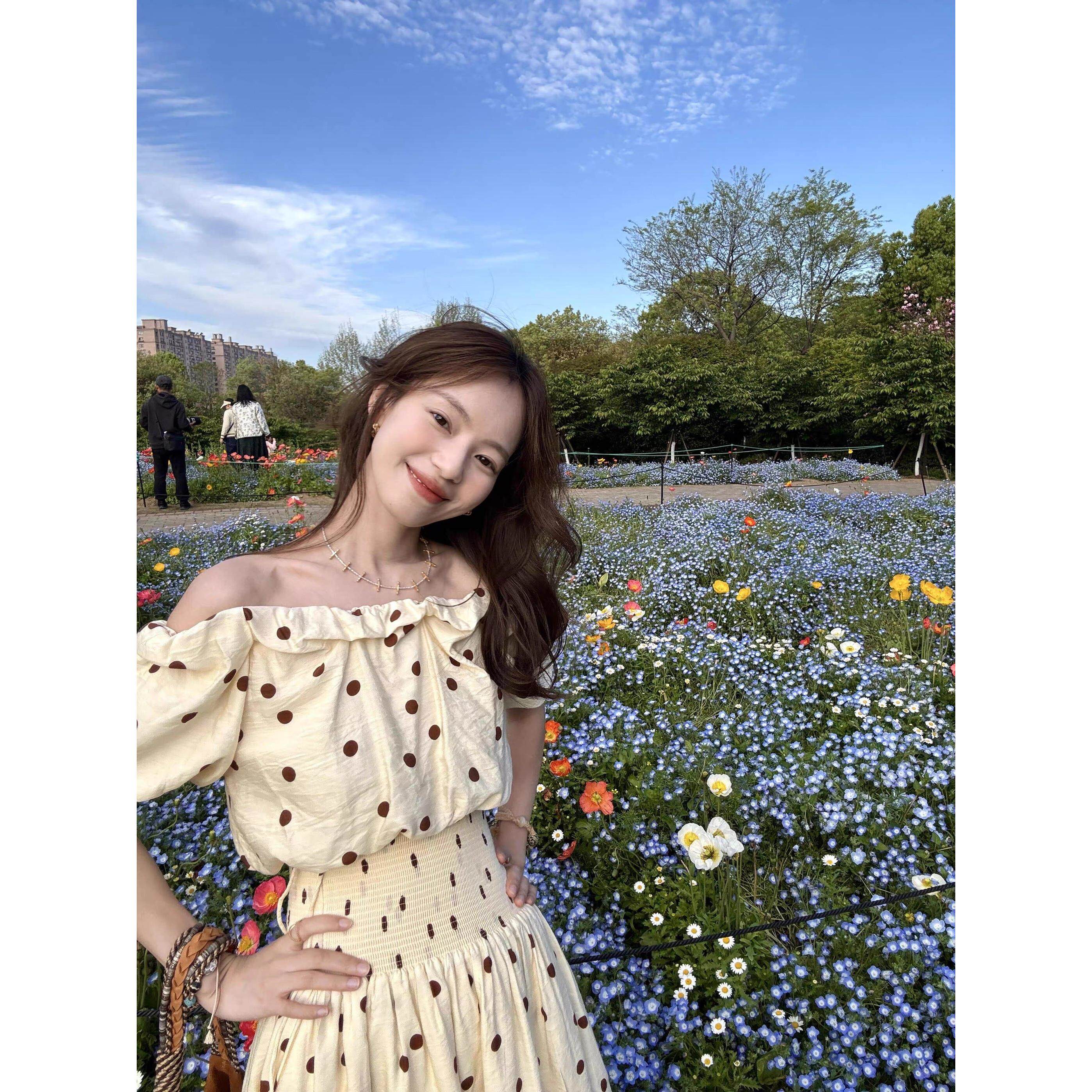 甜美韩系学院风套装女夏miu系千金感独特漂亮绝美裙子穿搭一整套