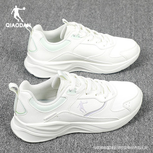 女2025新款 学生防水轻便跑步鞋 冬季 正品 女士皮面老爹鞋 乔丹运动鞋