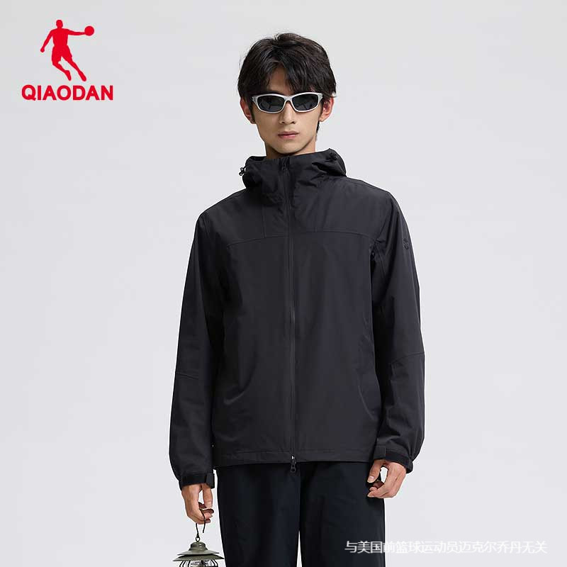 乔丹运动风衣男2025冬季新款连帽外套休闲男装官方旗舰店正品夹克