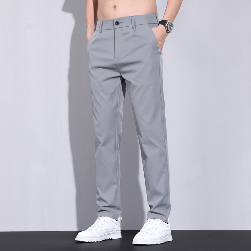 2024夏季新款直筒冰丝裤男士免烫大码商务休闲裤天丝西裤563-P40图片