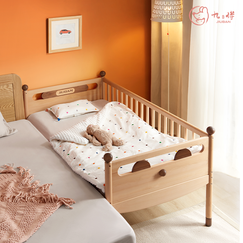 实木拼接床新生加宽男女公主轻奢