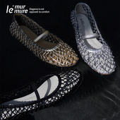 Murmure 设计师真皮手工编织复古玛丽珍女夏季 新款 网洞凉鞋 潮