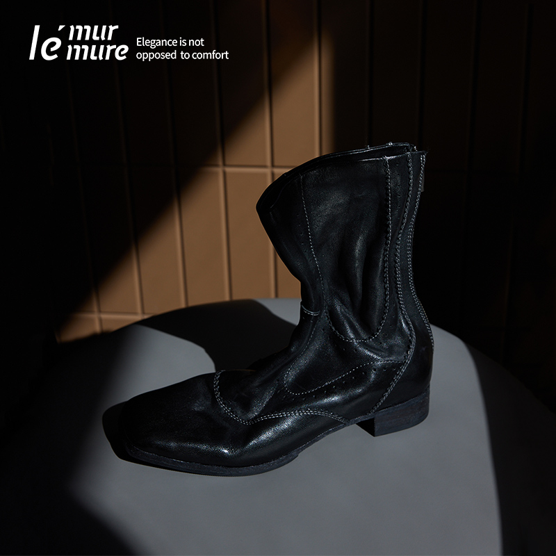 Le'Murmure布洛克雕花烟筒靴