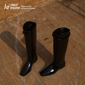 B入高筒靴真皮底 时髦骑士靴女经典 Murmure 意大利进口牛油皮