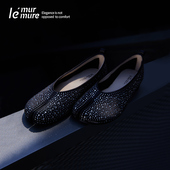 Murmure 巴洛克鎏光钻闪 高密30姆米重绉真丝 分趾平底单鞋