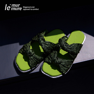 Murmure「云结意象 Cloud Knot」缩纹羊皮 肌理云感拖鞋