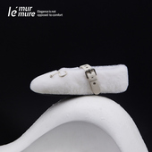 毛毛鞋 女外穿 真皮毛手工单鞋 芭蕾玛丽珍鞋 Murmure 初剪羊毛