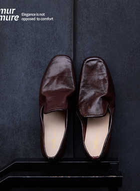 Le' Murmure 阿兹特克褐 水洗马皮 Blake缝制 重工一脚蹬 便士鞋