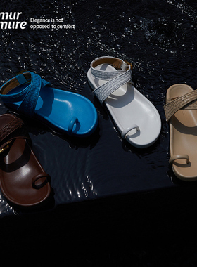 Le' Murmure_Athflow风 水染羊皮手工编织 实用主义夹趾勃肯凉鞋
