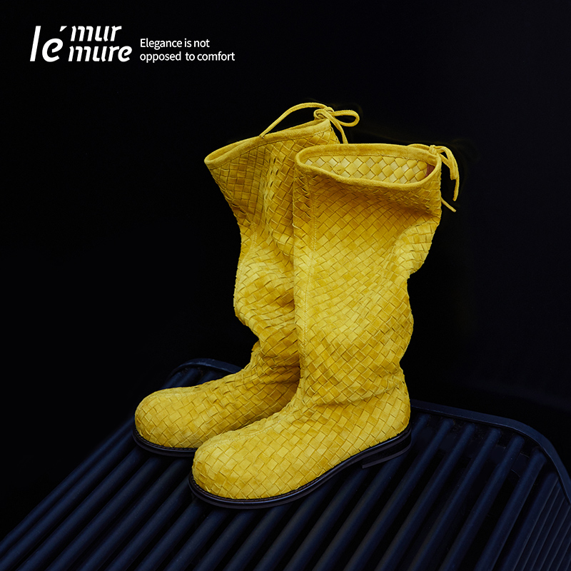 Le'Murmure松弛感编织骑士靴