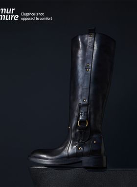 Le' Murmure 限量版Italy进口 纯手工水洗抛蜡酷飒机能蘑菇钉马靴