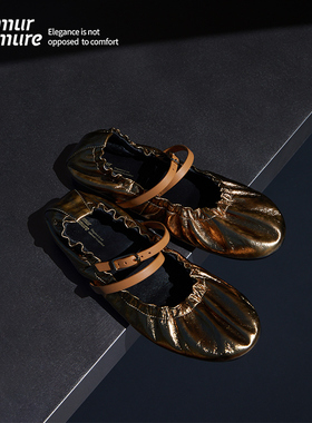 Le' Murmure 日暮融金_Italy进口小牛皮 双条带 赫本风 芭蕾舞鞋