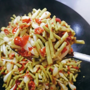 腌豆角小葱头腌辣椒混合小菜下饭菜安徽岳西特产真空袋装罐装500g