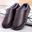 加绒加厚防水防滑中老年轻便舒适爸爸皮棉拖鞋 包头鞋 男冬季 半拖鞋
