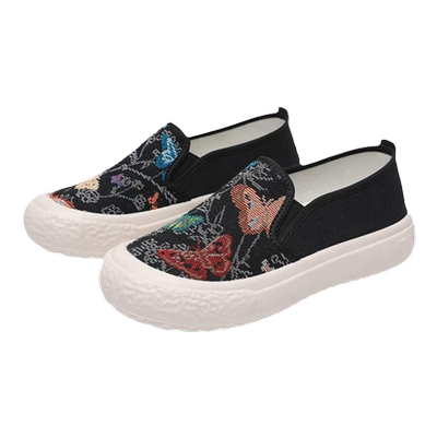 一脚蹬懒人鞋单鞋休闲透气帆布鞋