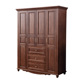 实木衣柜六门加顶简约双门衣橱1.6米四门2m长五门储物柜收纳 美式
