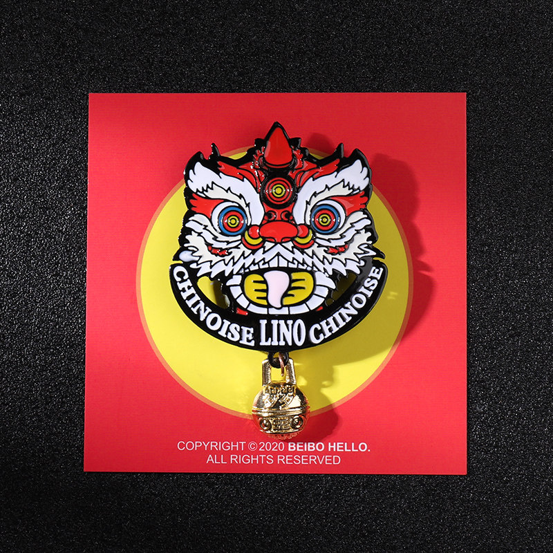 民族中国节狮子胸针高档女学生国庆节领针徽章喜庆寓意情侣饰品