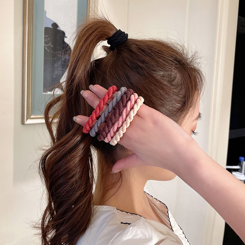 韩国简约麻花粗头绳高马尾橡皮筋少女扎头发圈网红高弹力不勒发绳