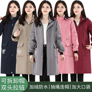 加绒加厚厨房围裙防水防油工作服男士 冬季 外套 罩衣女大人新款 时尚