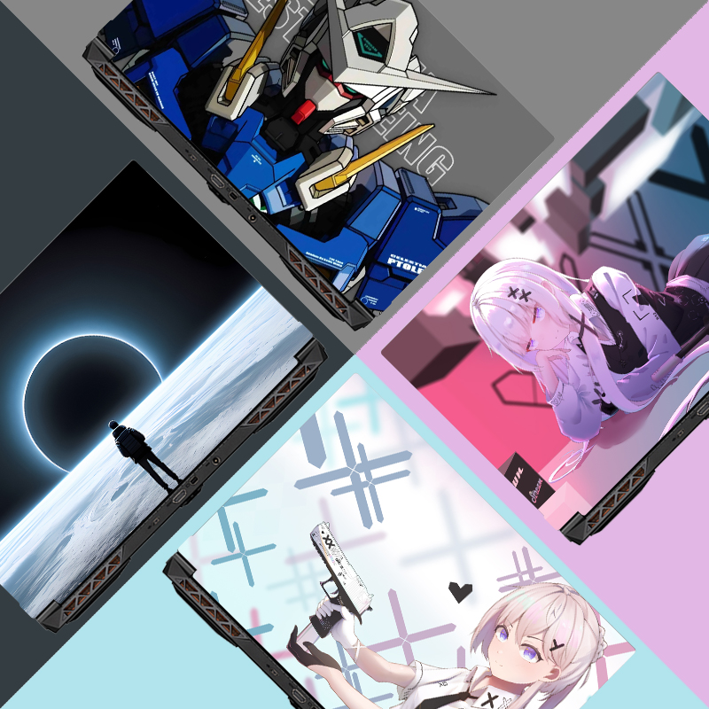 七彩虹不留胶电脑贴纸全套定制